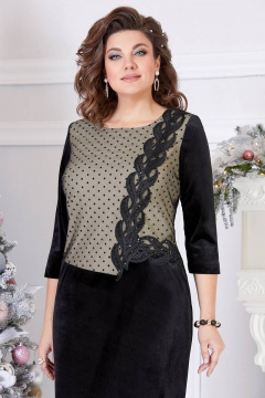 Платье из гороховой сетки и велюра для вечерних мероприятий Mira Fashion 5173 - фото 2