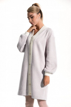 Демисезонный объемный кардиган с застежкой на пуговицы Golden Valley 3055 розовый - фото 1