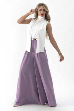 Блуза и брюки нарядные полуприлегающего силуэта из текстиля Golden Valley 6496 фиалковый - фото 1