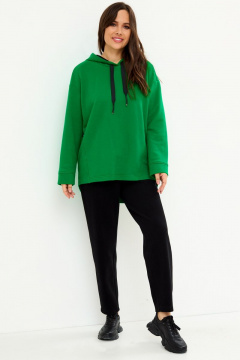 Спортивный комплект толстовка и брюки из трикотажа Магия моды 2162 зеленый_черный - фото 1