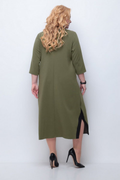 Платье свободного кроя из текстиля с принтом Michel chic 2073 св.зеленый - фото 4