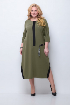 Платье свободного кроя из текстиля с принтом Michel chic 2073 св.зеленый - фото 1