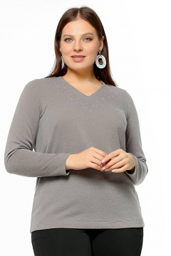 Джемпер с нагрудными вытачками и стразами из ангоры La rouge 3241 капучино - фото 1