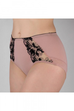 Розовые трусы-слип из сетки и вышивки с высокой посадкой Verally 1178-1 тату - фото 3