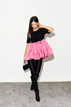 Черный нарядный джемпер с декоративной сборкой ANNETE A656 - фото 1