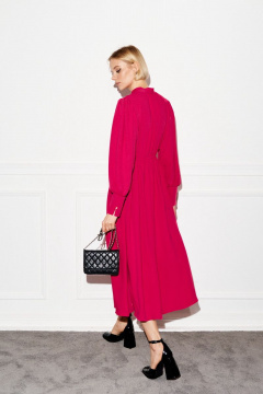 Платье ягодного цвета полуприлегающего силуэта с воланами ANNETE A3253 - фото 4