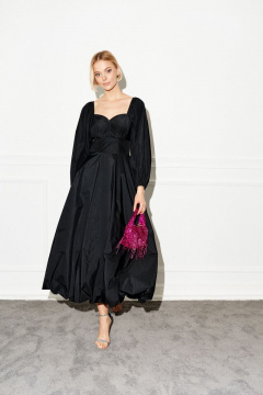 Платье вечернее из плотного с блеском полотна с рукавами на резинке ANNETE A3274 - фото 1