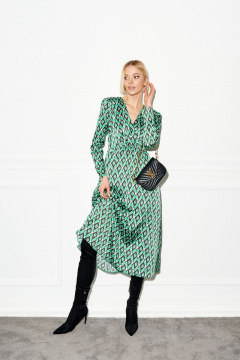 Платье на резинке с складками и V-образным вырезом ANNETE A3283 - фото 1