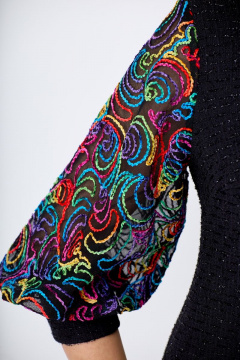 Платье свободного кроя из текстиля с вышивкой сетки Solomeya Lux 253C - фото 3