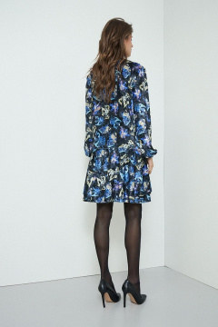 Короткое праздничное платье с принтом, V-образная горловина Art Ribbon M3792P - фото 5