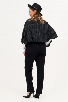 Трикотажный джемпер с летучей мышью и шнурками Condra 16196 серый - фото 4