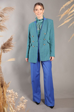 Яркий удлинённый твидовый жакет с имитацией карманов LM БК5020 - фото 1