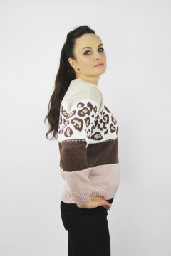 Джемпер прямой из шерсти для демиса на каждый день Полесье С1188-22 2С5072-Д43 158,164 топленое_молоко - фото 2