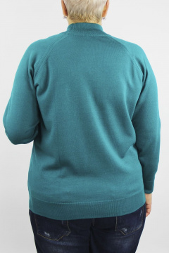 Демисезонный вязаный свитер прямого силуэта с воротником-стойкой Полесье С3316-15 5С1754-Д43 158,164 лагуна - фото 4