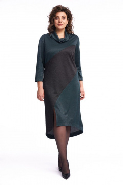 Платье свободного силуэта из трикотажа с асимметричной деталью Almirastyle 227 - фото 2