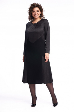 Платье демисезонное женское расклешённое из двух тканей Almirastyle 242 - фото 3