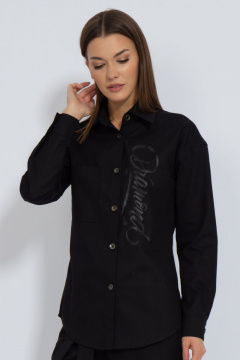Приталенная хлопковая рубашка с джинсовой тканью и велюром Kivviwear 4115.04 - фото 1