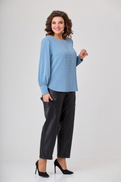 Блуза полуприлегающая с длинным рукавом и декоративными пуговицами Орхидея 1220 - фото 4