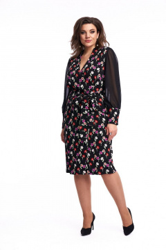 Платье с запахом, приталенное из ткани с ярким принтом Almirastyle 204 - фото 2