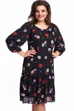 Платье с воланами из шифона и трикотажа с собранным низом Almirastyle 217 - фото 1