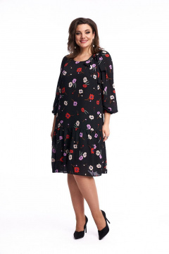 Платье с воланами из шифона и трикотажа с собранным низом Almirastyle 217 - фото 3