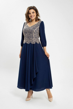 Нарядное вечернее платье из кружевного текстиля с расширением JeRusi 2224 - фото 1