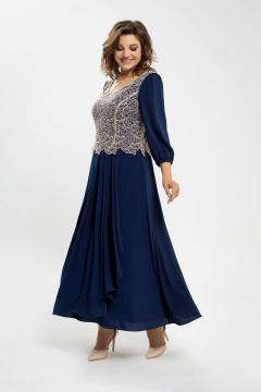 Нарядное вечернее платье из кружевного текстиля с расширением JeRusi 2224 - фото 3