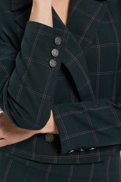 Деловой костюм с двубортным жакетом и юбкой из шерстяной ткани DAVA 128_B зеленый - фото 3