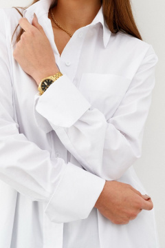 Рубашка с необычными рукавами и высоким воротником Ketty К-03040 белый - фото 5
