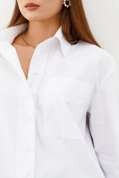 Рубашка с необычными рукавами и высоким воротником Ketty К-03040 белый - фото 3