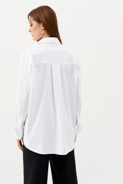 Рубашка с необычными рукавами и высоким воротником Ketty К-03040 белый - фото 2