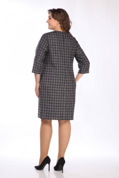 Платье с лампасами и кокеткой на спинке Lady Style Classic 1503/1 синий_с_черным - фото 3