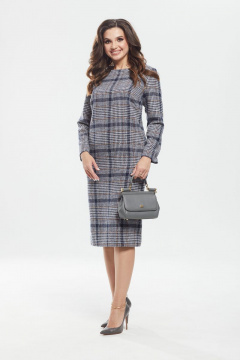 Платье прямое демисезонное из вискозы с поясом MALI 422-102 оранж - фото 1