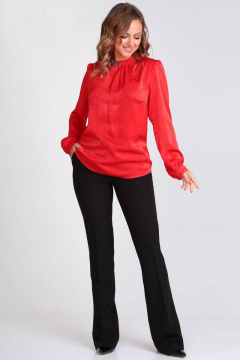 Блуза прямого силуэта с нагрудными вытачками и стразами Таир-Гранд 62203 красный - фото 4