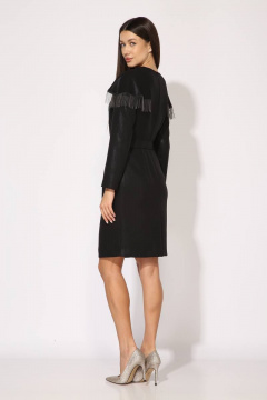 Платье круглогодичное нарядное из текстиля с воротником и пуговицами Faufilure C1413 - фото 3