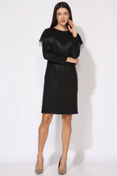 Платье круглогодичное нарядное из текстиля с воротником и пуговицами Faufilure C1413 - фото 4