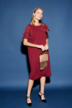 Платье Lokka 446 бордовый - фото 5