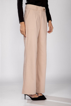 Бежевые брюки с расклешением из хлопкового текстиля THE NAME 2206В - фото 4