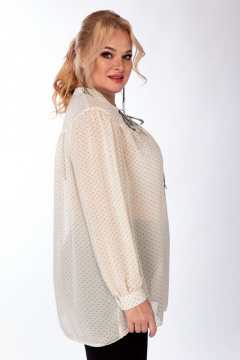 Шифоновая блузка с люрексовой тесьмой и универсальным кроем Michel chic 760 молочный - фото 4