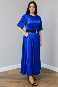 Платье с отрезной талией, карманами и молнией на спине MadameRita 1289 синий - фото 1