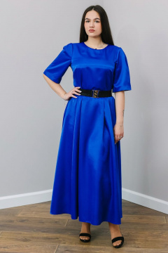 Платье с отрезной талией, карманами и молнией на спине MadameRita 1289 синий - фото 5