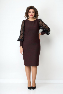 Платье из трикотажа с люрексом и сеткой без застежек Solomeya Lux 759E - фото 1
