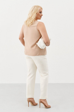 Блуза без рукавов из текстиля на демисезон Ketty К-01040 беж - фото 5