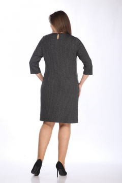 Платье с лампасами и накладным карманом из текстиля Lady Style Classic 1704/3 графитовый_с_черным - фото 4