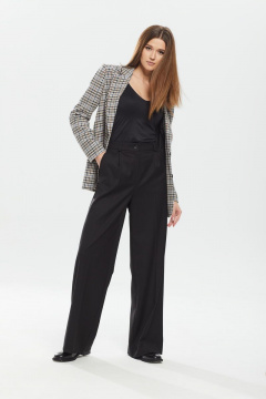 Брюки прямого силуэта из текстиля с карманами DAVA 132 черный - фото 3