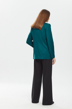 Жакет свободного силуэта из льна с внутренней кулисой DAVA 131 изумруд - фото 5