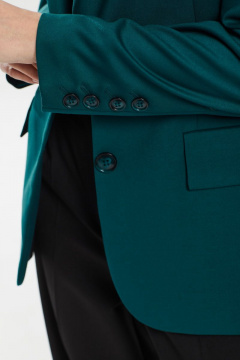 Жакет свободного силуэта из льна с внутренней кулисой DAVA 131 изумруд - фото 2