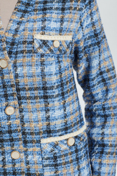 Жакет голубой в стиле деловой классики с декором DAVA 135 голубой - фото 2