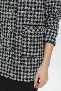 Жакет делового стиля из текстиля и шерсти с накладными карманами DAVA 135 черный - фото 4