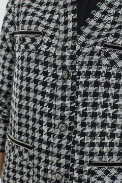 Жакет делового стиля из текстиля и шерсти с накладными карманами DAVA 135 черный - фото 3